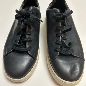Clarks Navy Blue Leather Lace Up Shoes